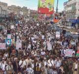 مسيرات ووقفات في مديريات البيضاء نصرة للشعب الفلسطيني
