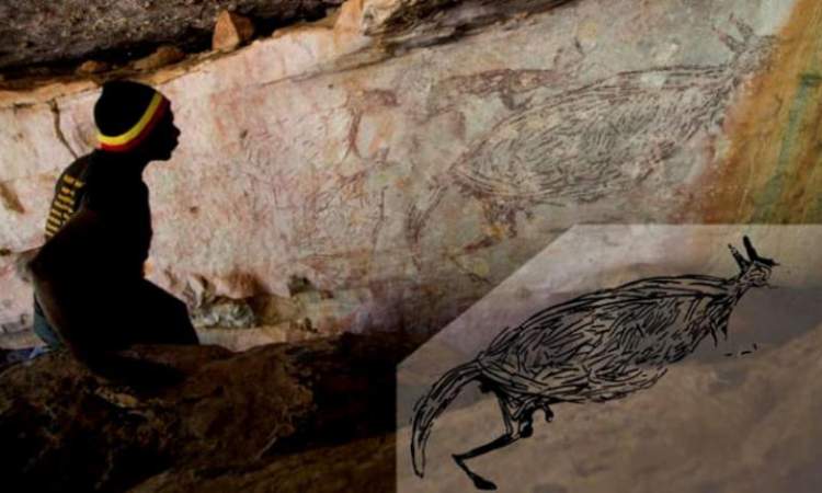 أقدم قطعة فن صخرية لحيوان الكنغر عمرها 17.300 عام