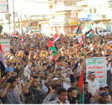 مسيرات كبرى بالمحافظات دعما لفلسطين ومباركة لعمليات محورالمقاومة