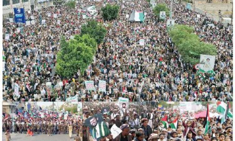 خلال المسيرات المليونية التي شهدتها العاصمة والمحافظات: اليمنيون.. يدعون لفتح ممرات لتدفق المجاهدين لنصرة الشعب الفلسطيني 