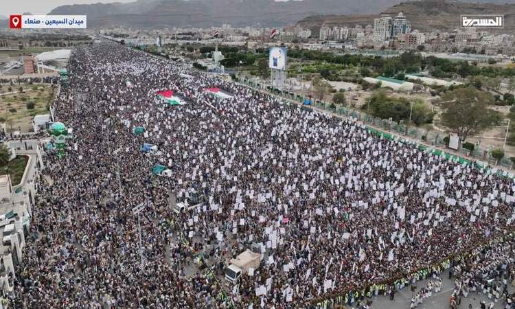 مسيرة مليونية غير مسبوقة في العاصمة صنعاء مساندة لغزة