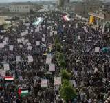 مسيرات حاشدة بمحافظة عمران دعما لفلسطين