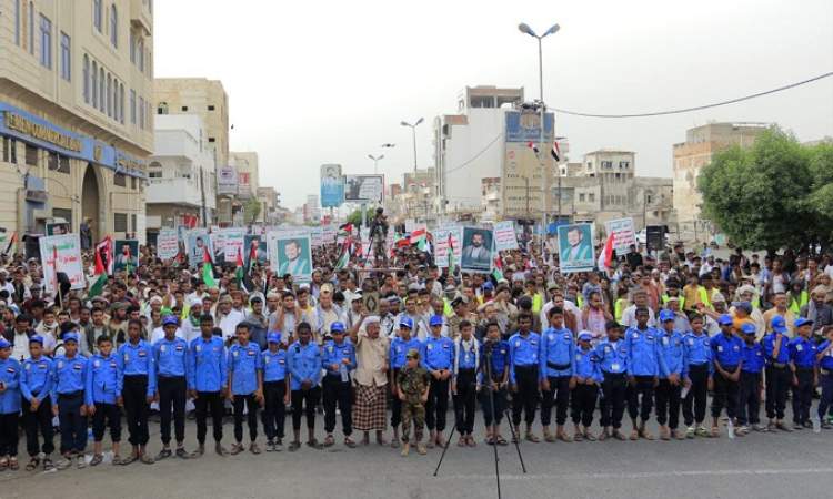 أبناء الحديدة يحتشدون في 26 ساحة دعما واسنادا لغزة